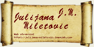 Julijana Miletović vizit kartica